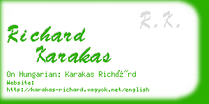 richard karakas business card